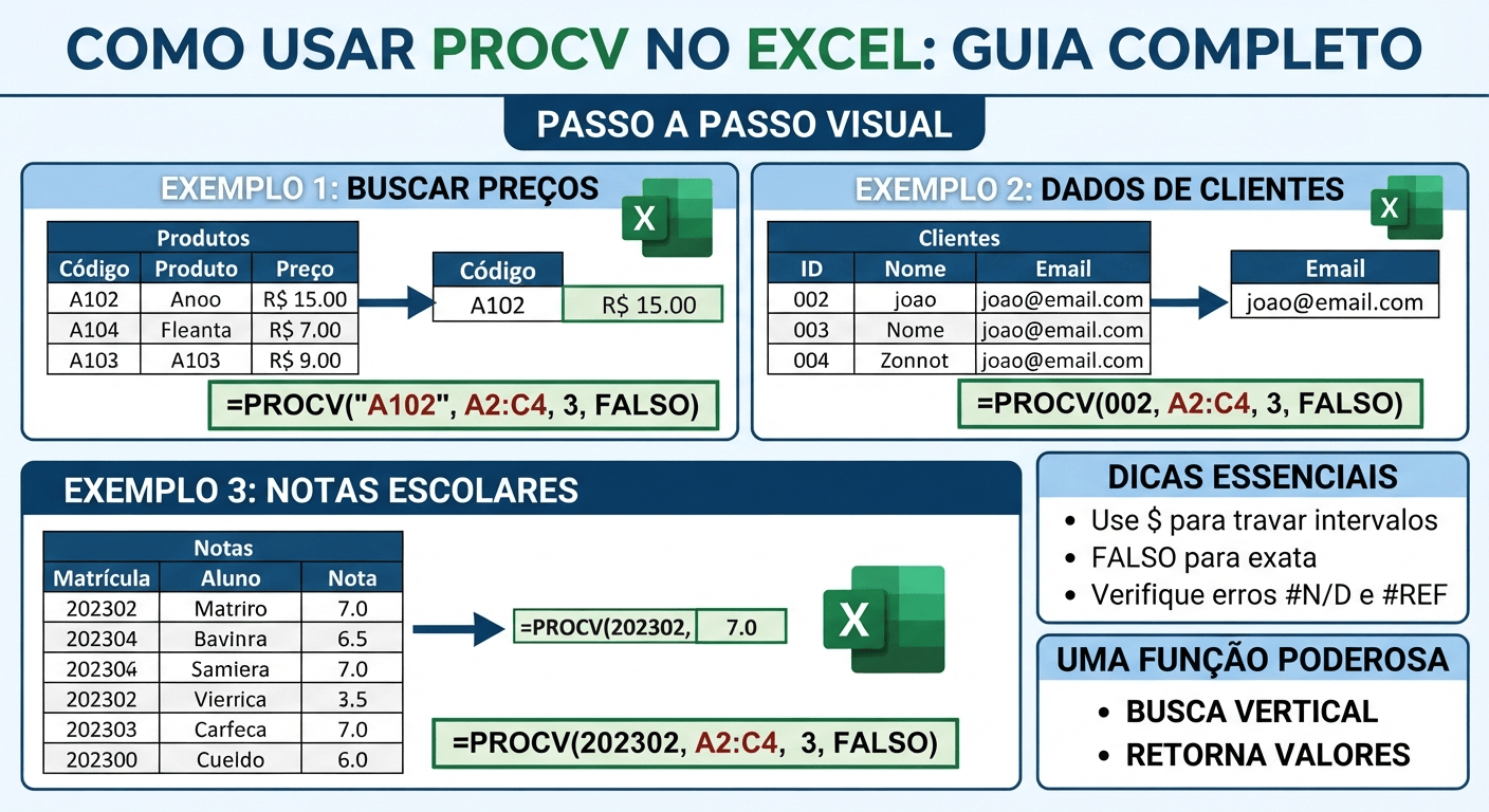 Como usar PROCV no Excel: Guia Completo com Exemplos